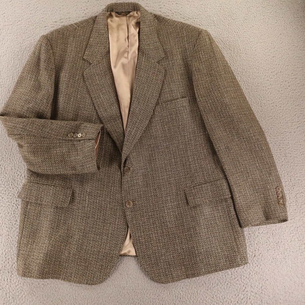 VTG Tweed Jacket 42R M Brown Heather Wool Blazer Sport Coat